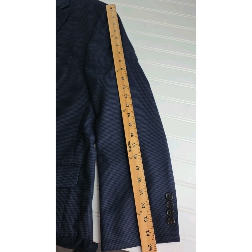 Ralph Lauren Blazer Sport Coat Mens 48R Blue BLACK Check PREPPY EUC - Picture 8 of 13